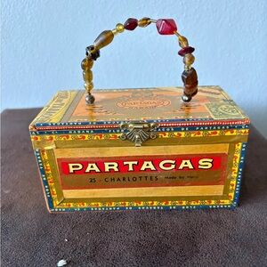 Partagas Decorative Box with Beaded Handle